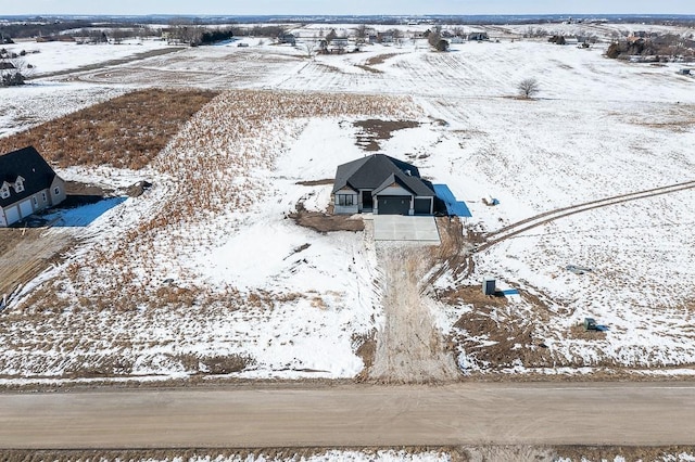 view of snowy aerial view