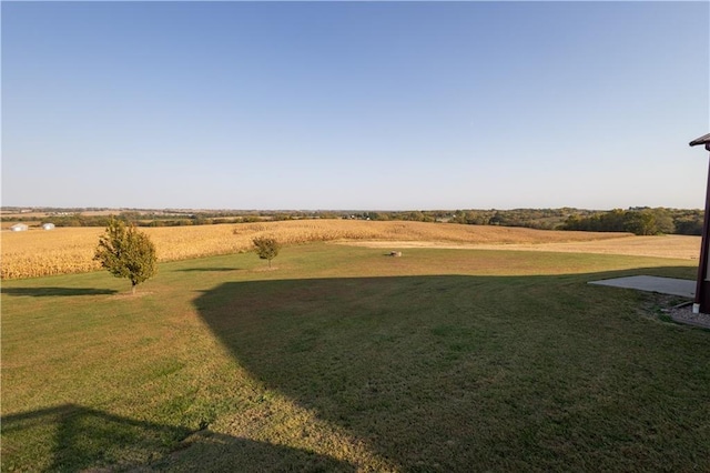 view of yard with a rural view