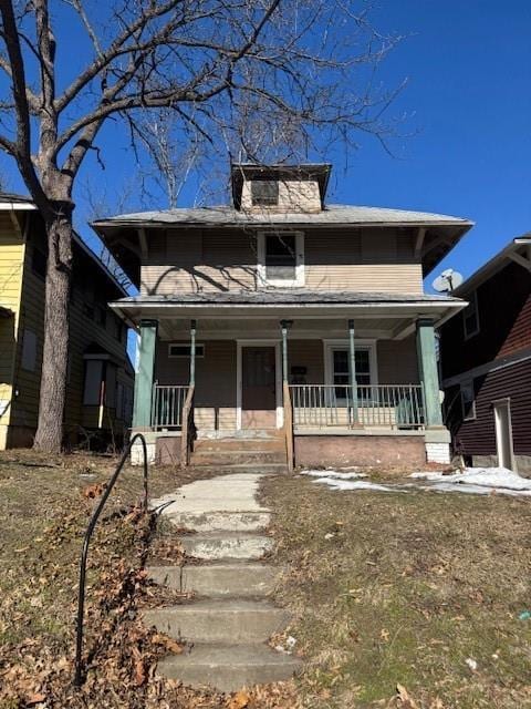 view of front of house with covered porch