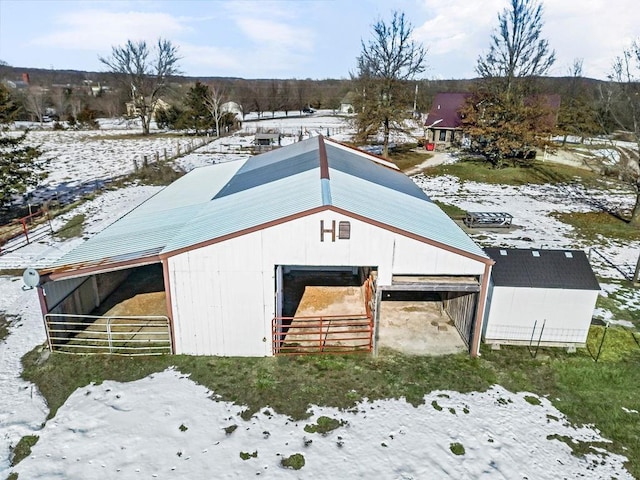 view of snow covered structure