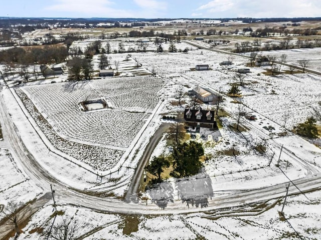 view of snowy aerial view