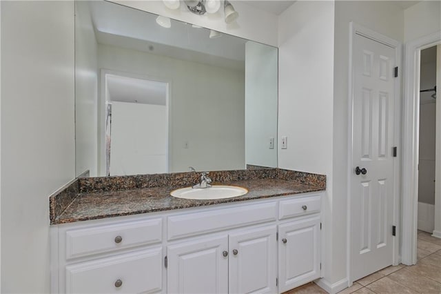 bathroom featuring vanity and tile patterned floors