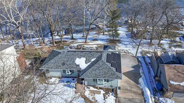 view of snowy aerial view