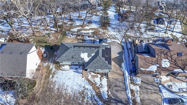 view of snowy aerial view