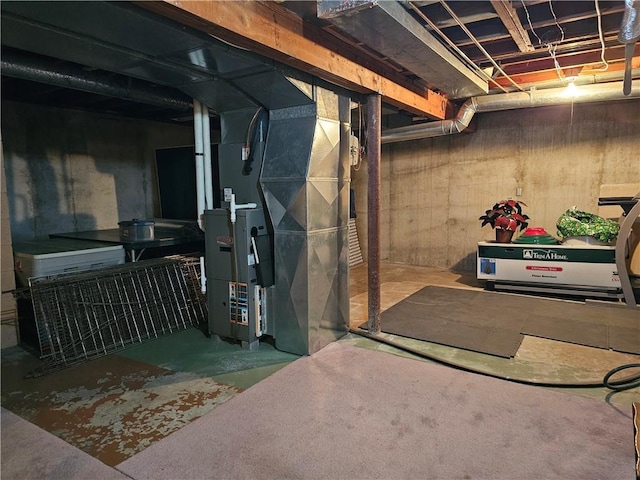 view of unfinished basement