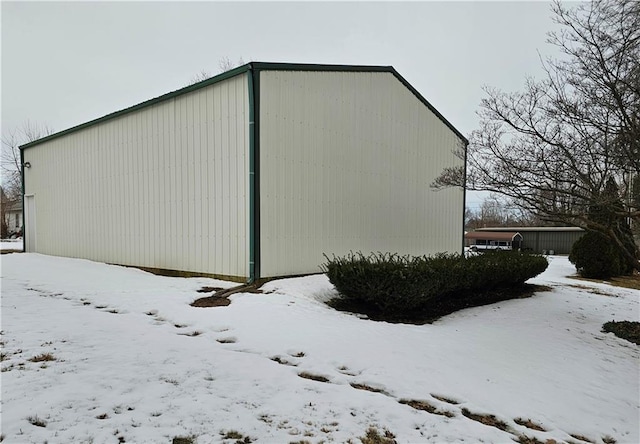 view of snow covered structure