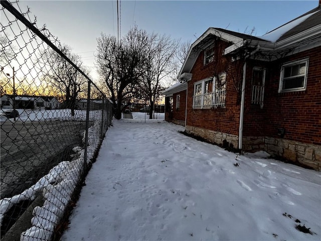 view of snowy yard