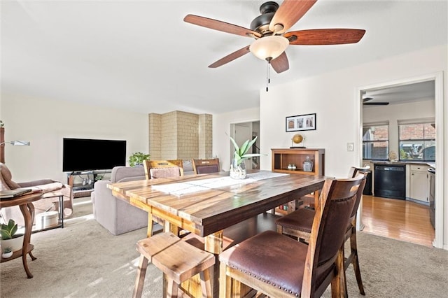 view of carpeted dining space