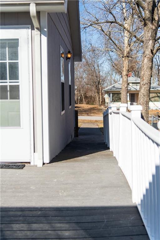 view of side of home featuring a deck