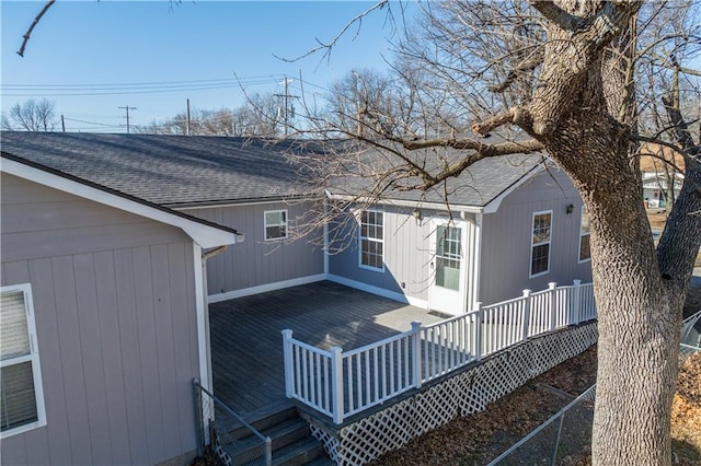 view of home's exterior with a deck