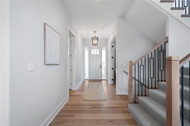 foyer featuring light hardwood / wood-style floors