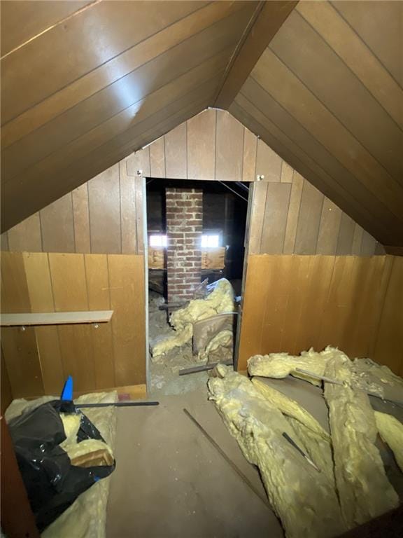 view of unfinished attic