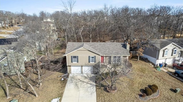 view of front of house with a garage