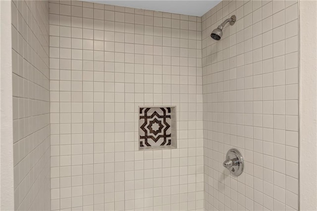 interior details with tiled shower