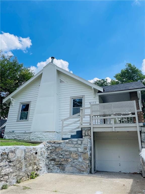 view of home's exterior featuring a garage