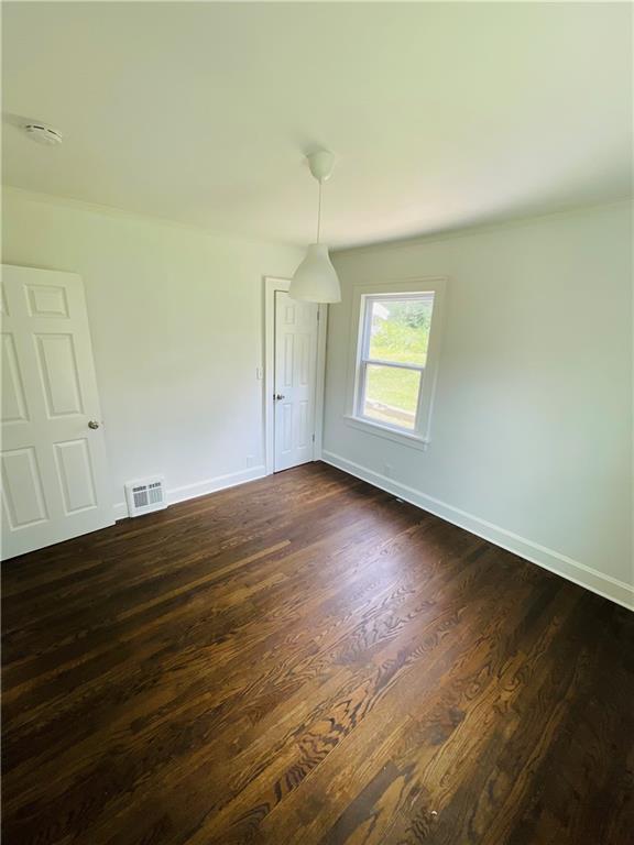 empty room featuring dark wood-type flooring