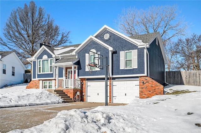 split foyer home with a garage