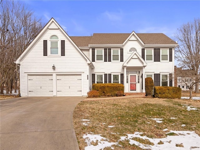 view of front of property featuring a garage