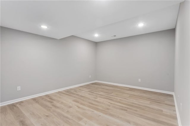 empty room featuring light wood-type flooring