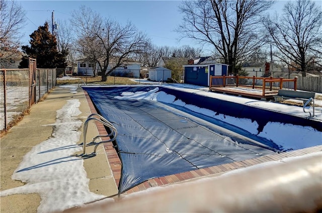 view of pool featuring a deck