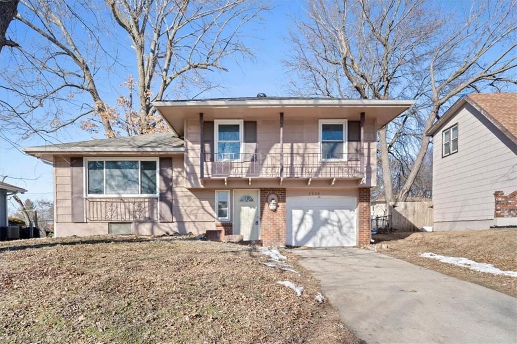 tri-level home with a garage