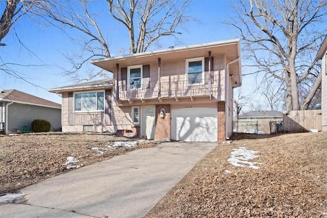 tri-level home featuring a garage