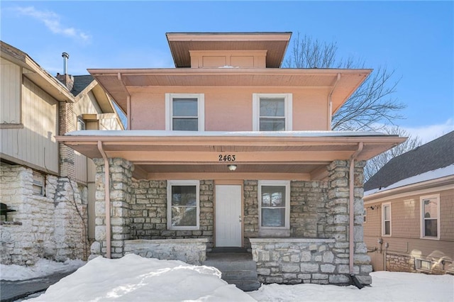 view of front of home with a porch