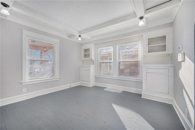 2463 Denver Ave, Kansas City, MO 64127 - unfurnished sunroom with beam ceiling and coffered ceiling