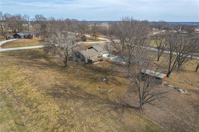 bird's eye view with a rural view