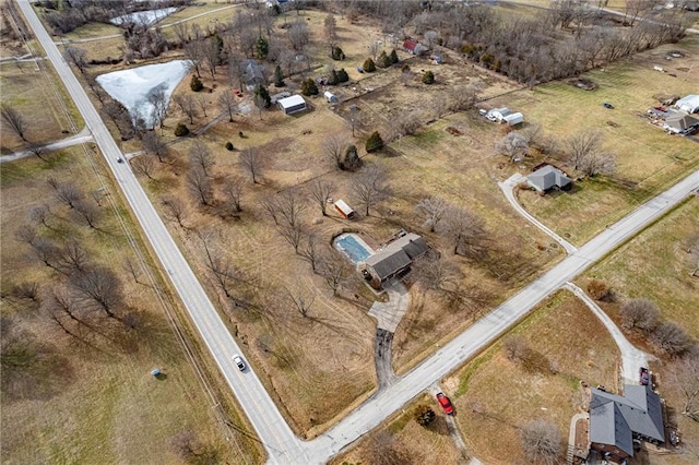 bird's eye view with a rural view