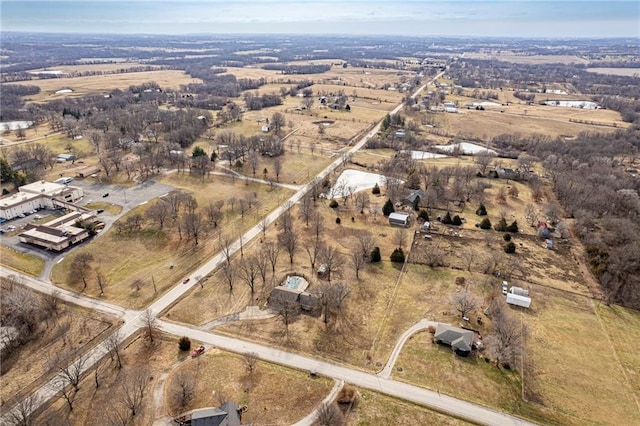 aerial view with a rural view