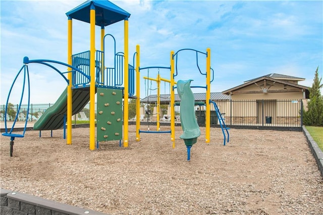 community playground with fence