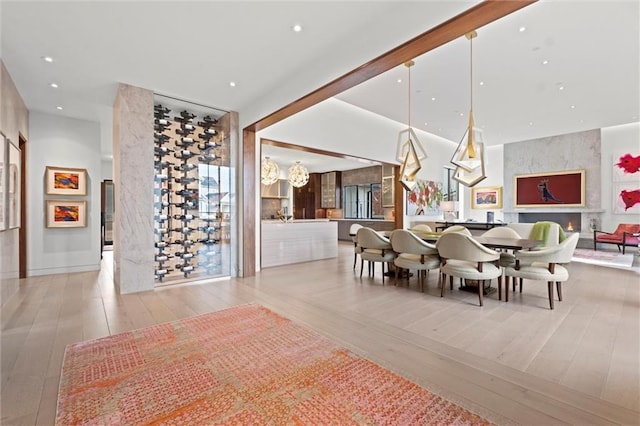 9358 Juniper Reserve Dr, Prairie Village, KS 66207 - dining space with hardwood / wood-style floors and recessed lighting