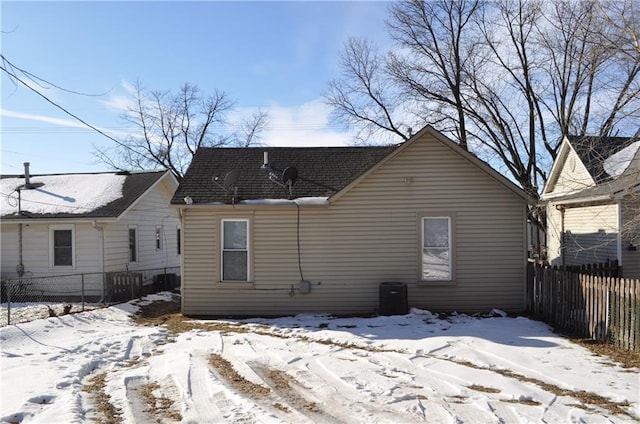 view of snow covered property