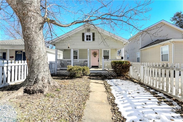 bungalow-style home with covered porch