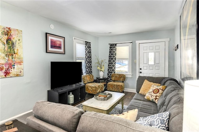 living room featuring hardwood / wood-style floors