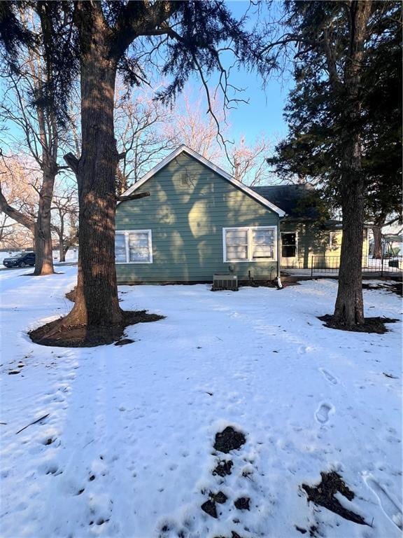 view of snowy exterior