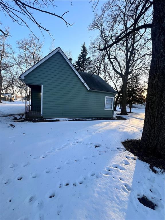 view of snowy exterior