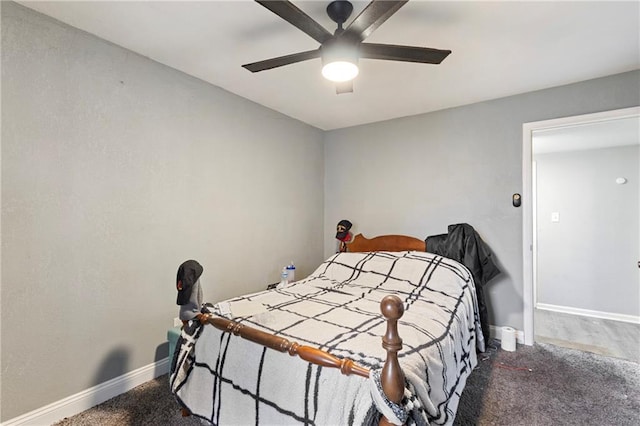 6133 Swope Pkwy, Kansas City, MO 64132 - bedroom with carpet floors and ceiling fan
