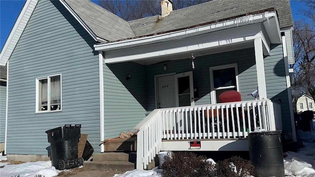 exterior space with covered porch