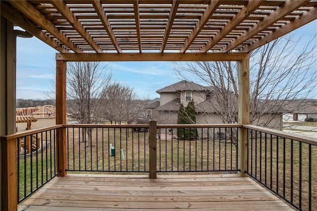 wooden deck with a pergola