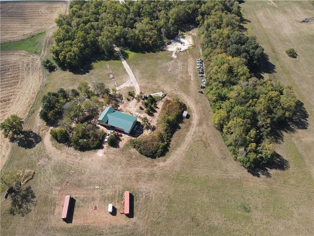 aerial view with a rural view