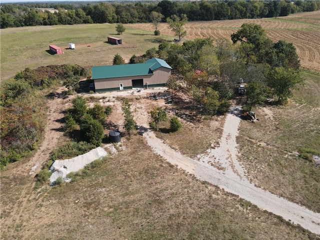 bird's eye view with a rural view