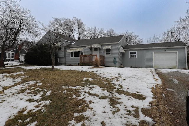 single story home with a garage