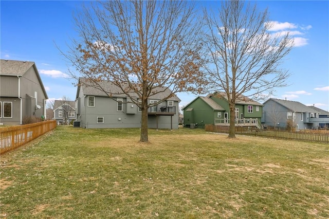 view of yard featuring central AC