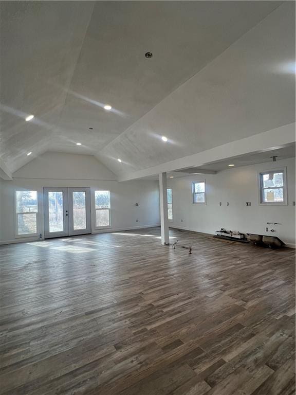 interior space with dark hardwood / wood-style flooring