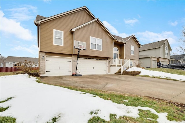 split foyer home with a garage