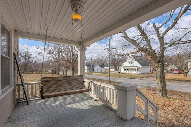 deck with a porch