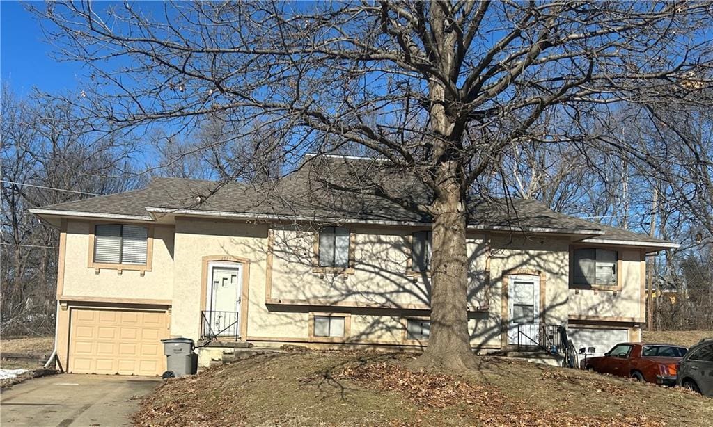 split foyer home with a garage