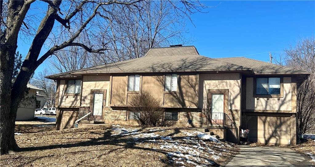 bi-level home with a garage